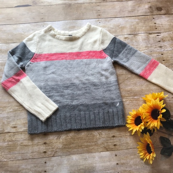 Nautica Other - Nautical white/gray/pink sweater. Size 10 / 12